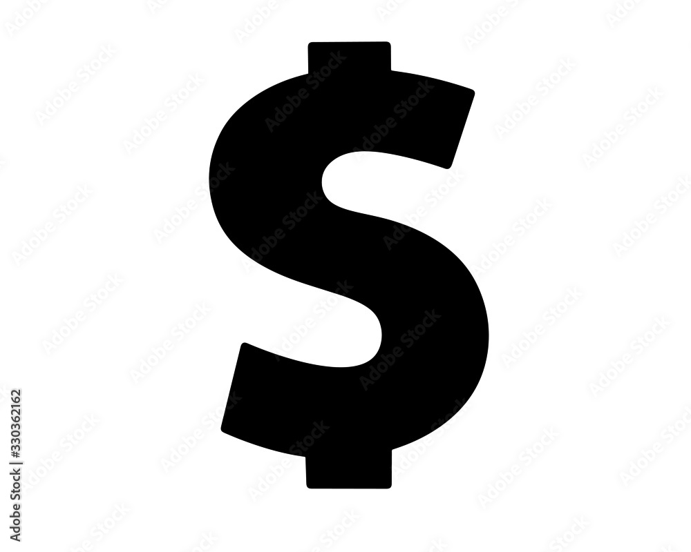 Vector image of the dollar icon Vector image of the dollar icon