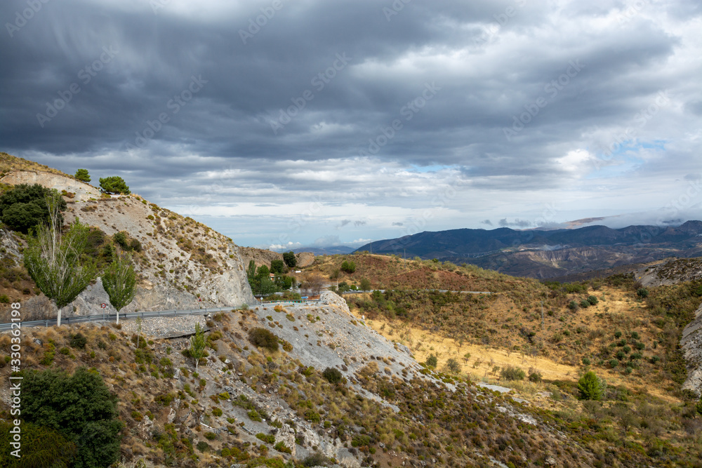 Landscapes of National park Sierra Nevada mountains near Malaga and Granada, Andalusia, Spain