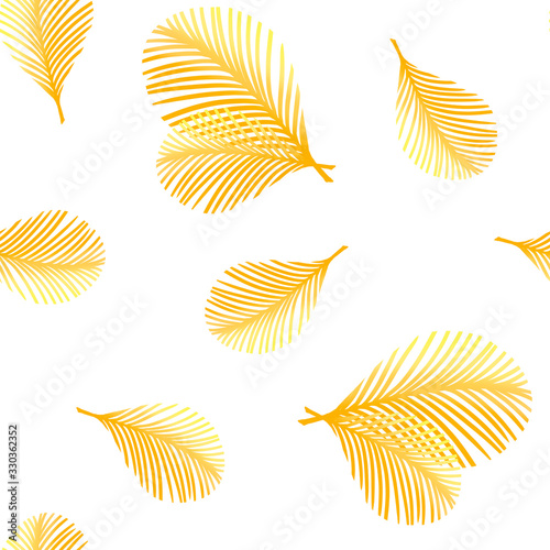 fabric pattern golden flowers leaves branches spring summer