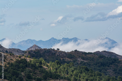 Landscapes of National park Sierra Nevada mountains near Malaga and Granada, Andalusia, Spain
