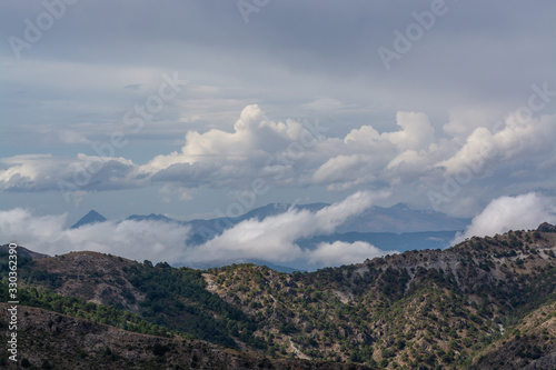 Landscapes of National park Sierra Nevada mountains near Malaga and Granada, Andalusia, Spain