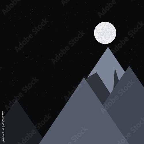 Mountains Panorame Abstract Random Placed Generative Art background illustration