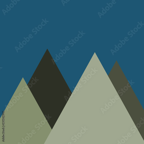 Mountains Panorame Abstract Random Placed Generative Art background illustration