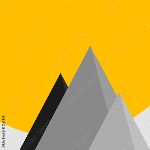 Mountains Panorame Abstract Random Placed Generative Art background illustration