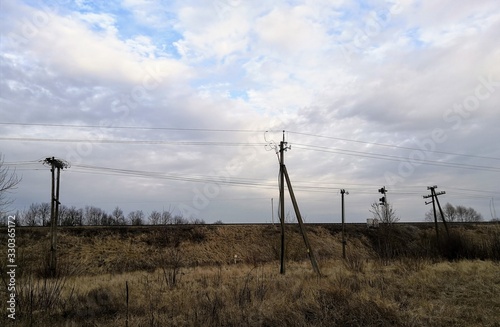 electrik poles in the field