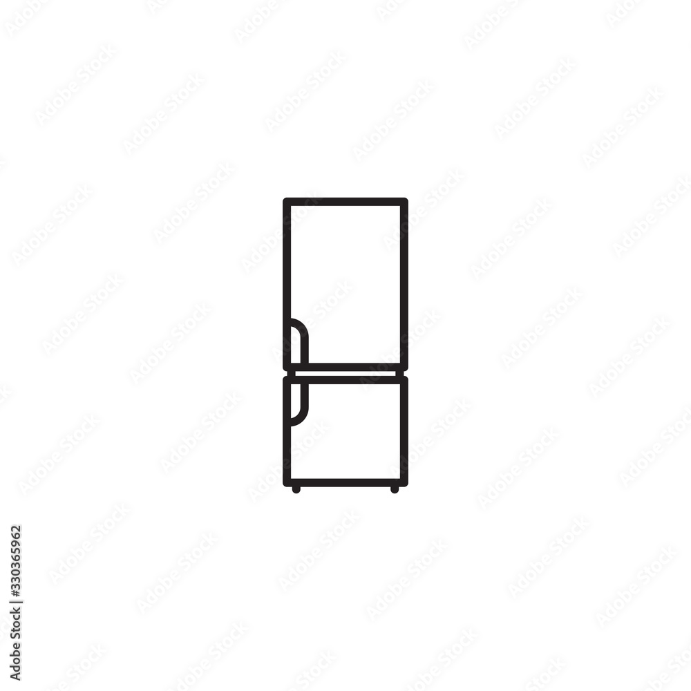 Fridge icon. Freezer cold line icon, outline vector sign, linear style pictogram isolated on white. Refrigerator and snowflake symbol, logo illustration. Fridge icon. Freezer cold line icon, outline vector sign, linear style pictogram isolated on white. Refrigerator and snowflake symbol, logo illustration.