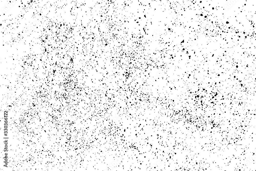 Black grainy texture isolated on white background. Dust overlay. Dark noise granules. Digitally generated image. Vector design elements. Illustration, Eps 10.