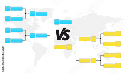Tournament bracket templates. Playoffs schedule template. Creative Design Tournament Bracket. Blank tournament bracket.vector illustration.