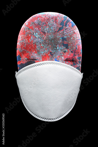 Wallpaper Mural health mask showing global pandemic breakout Torontodigital.ca