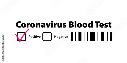 Corona virus blood test in phial label