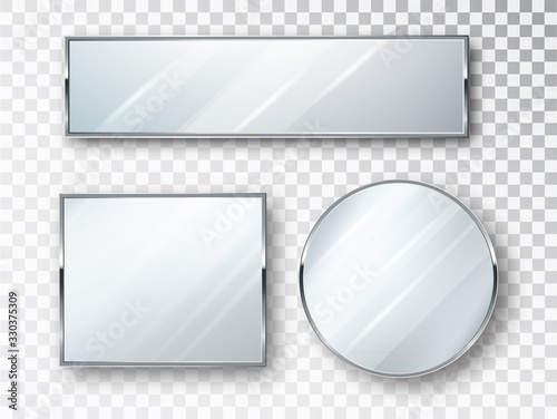 Fototapeta Mirrors set of different shapes isolated