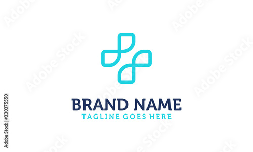 simple and modern cross medical logo design vector