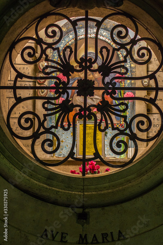 night, Image (Ave Maria) of Saint Mary in a wall niche