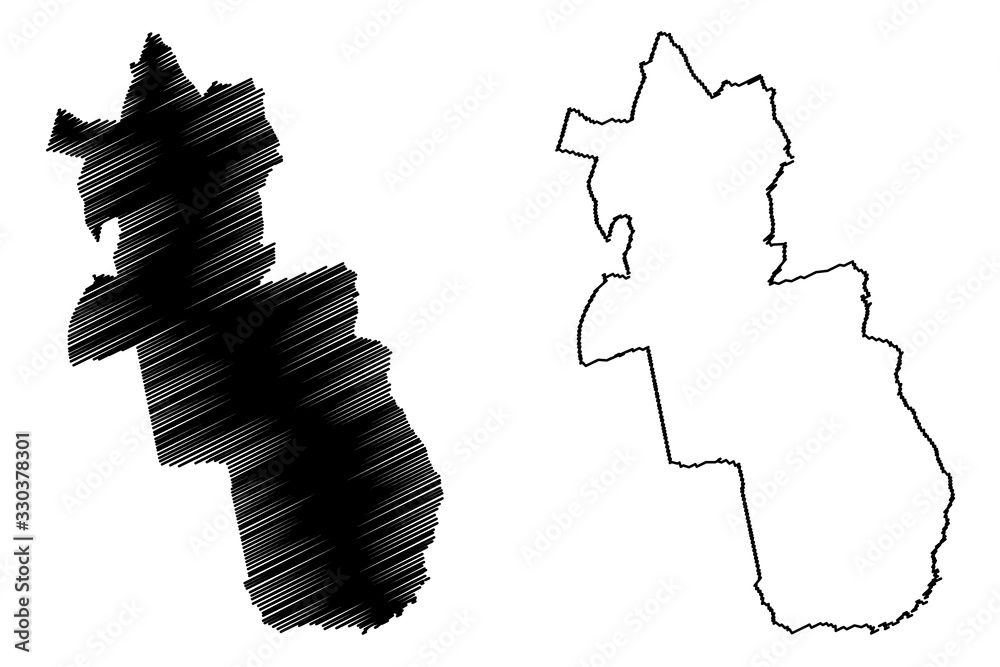 Grobina Municipality (Republic of Latvia, Administrative divisions of Latvia, Municipalities and their territorial units) map vector illustration, scribble sketch Grobina map