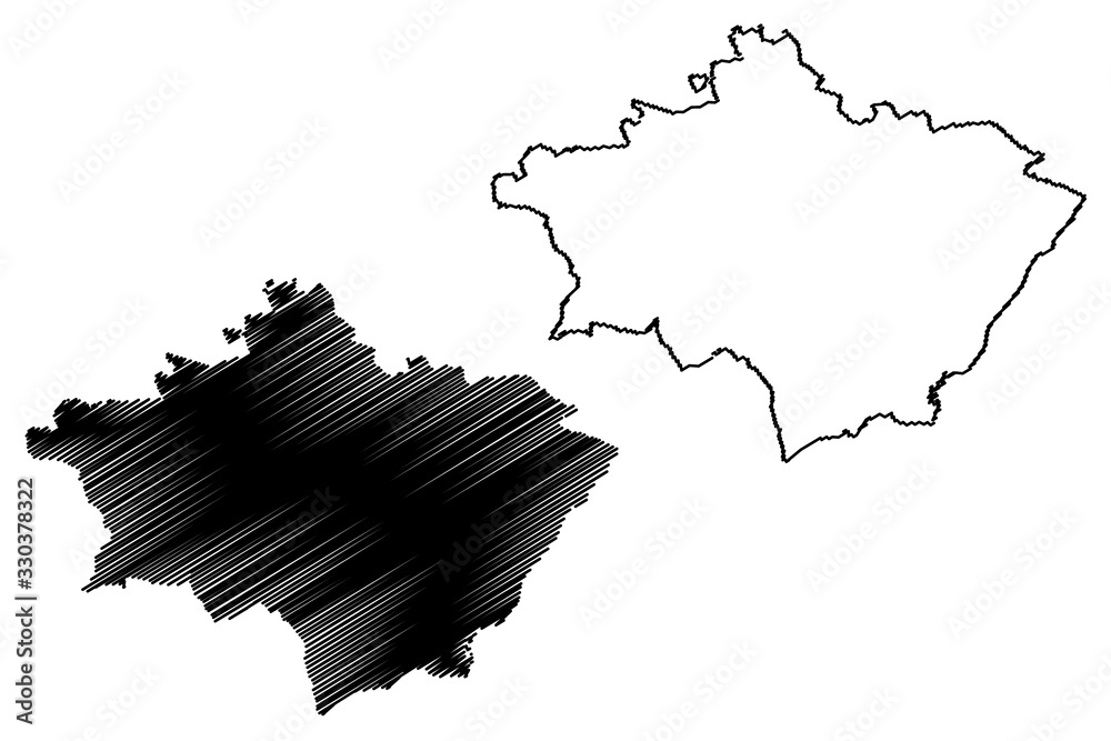 Gulbene Municipality (Republic of Latvia, Administrative divisions of Latvia, Municipalities and their territorial units) map vector illustration, scribble sketch Gulbene map