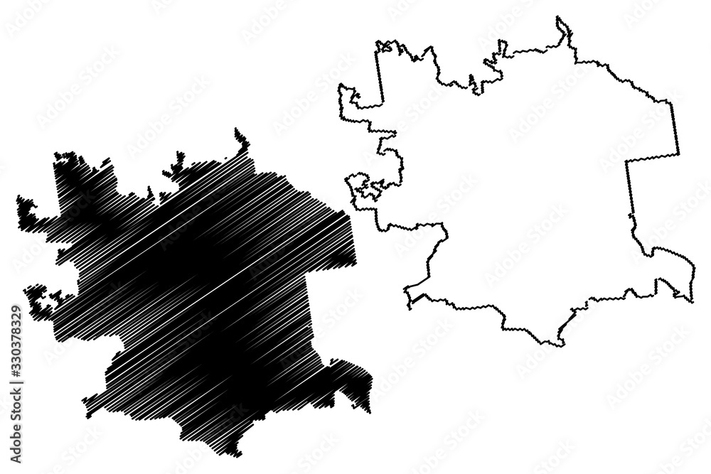 Iecava Municipality (Republic of Latvia, Administrative divisions of Latvia, Municipalities and their territorial units) map vector illustration, scribble sketch Iecava map