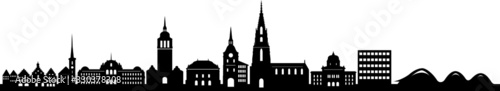 Bern City Switzerland Skyline Silhouette Cityscape Vector