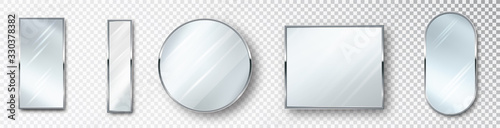 Fotografie, Obraz Mirrors set of different shapes isolated
