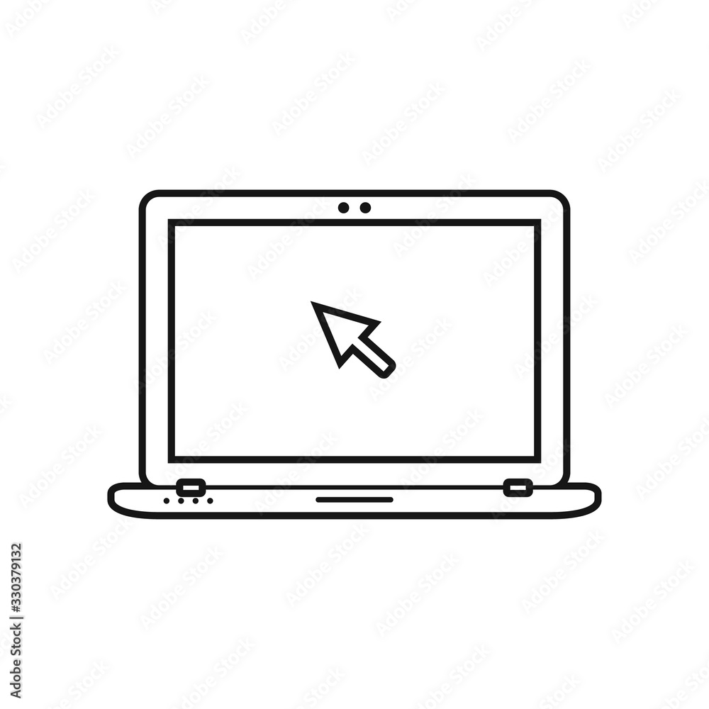 Laptop Computer Line Icon. Editable Vector Symbol Illustration.