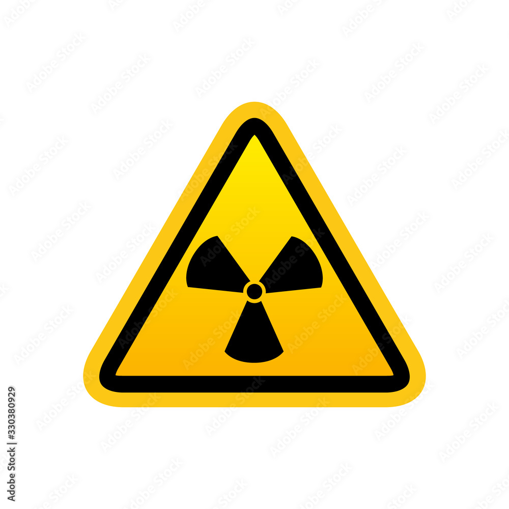 Radiation symbol vector icon isolated on white
