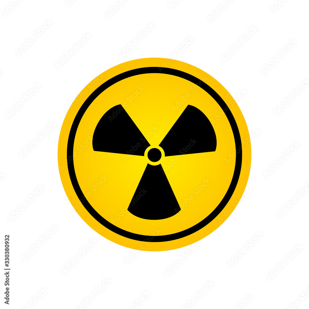 Radiation symbol vector icon isolated on white Radiation symbol vector icon isolated on white