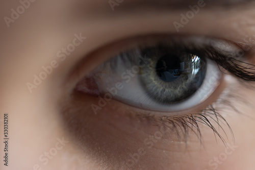 Macro image of blue human eye
