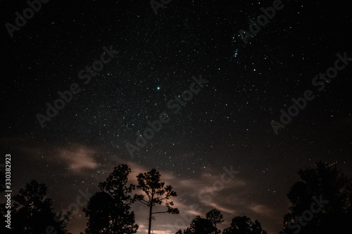 Night sky with stars and Orion