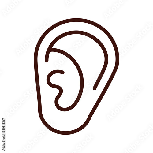 ear human sense line style icon