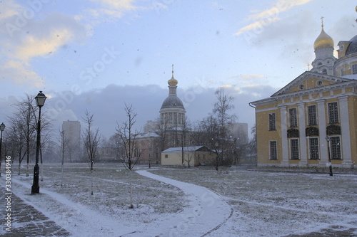 Churches in old beliver Rogozhskaya settlement in Moscow photo