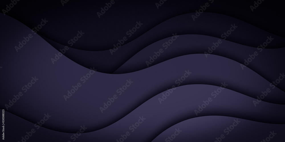 Abstract illustration with black waves. Wavy dark background. Abstract illustration with black waves. Wavy dark background.
