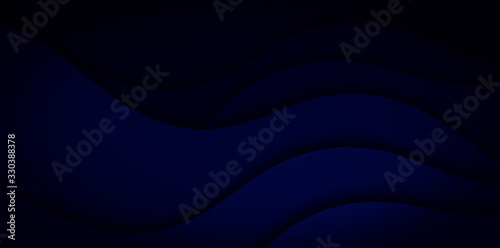 Abstract illustration with black waves. Wavy dark background.