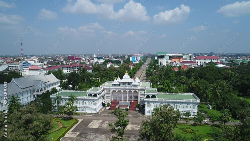 Palais présidentiel à Vientiane au Laos vue du ciel