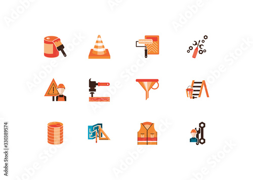bundle of construction set detailed icons
