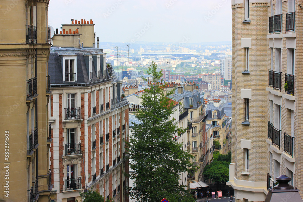 Panorama of Paris in summer, France. Panorama of Paris in summer, France.