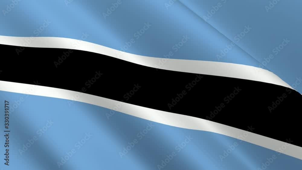 3d rendering botswana flag waving animation full screen background, for celebrating independence day.