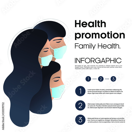 Inforgaphic concept, mockup. Family Health vector concept.  photo