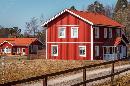 Beautiful Scandinavian houses during spring