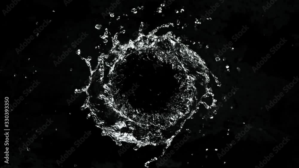 Super slow motion of rotating water in twister shape. Filmed on high speed cinema camera, 1000 fps.