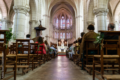 Interior of a church in a ceremony