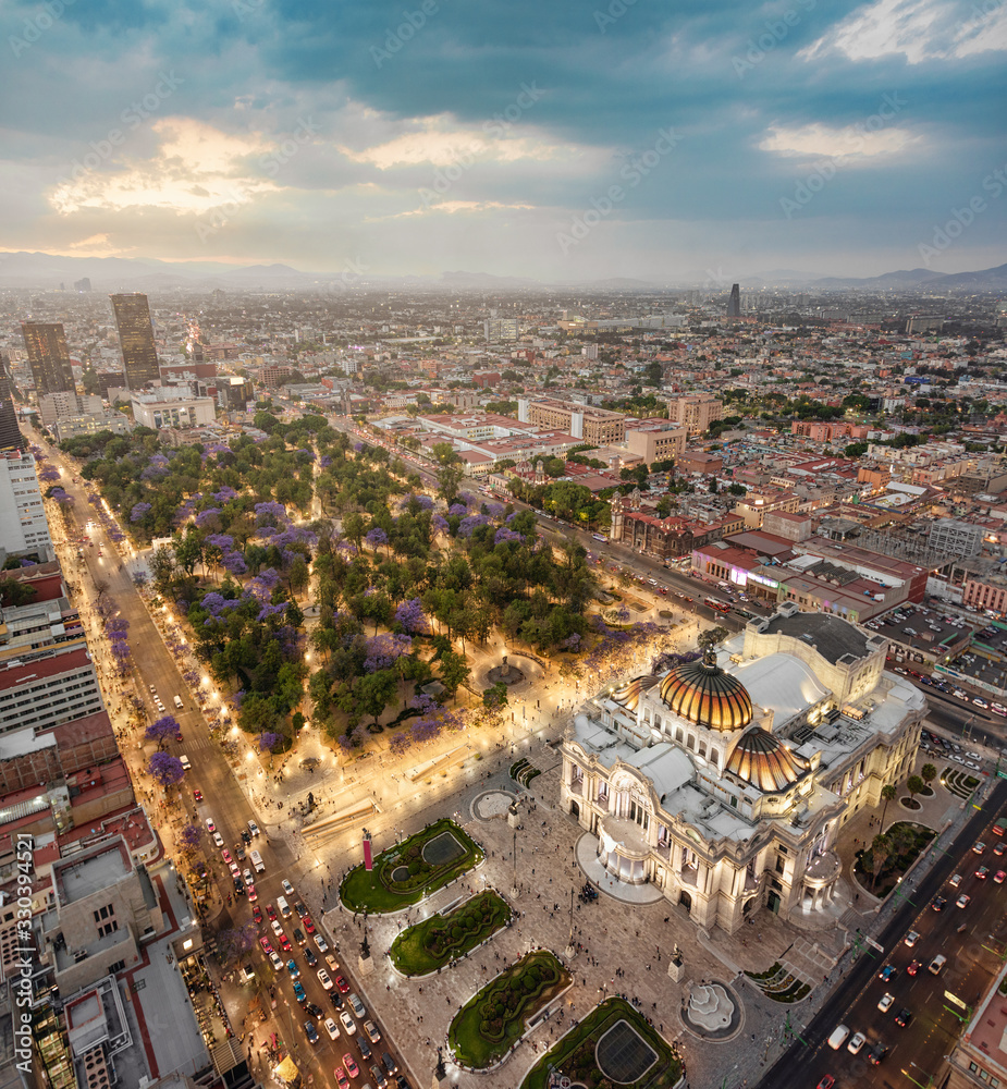 Mexico city aerial view from Torre Latinoamericana