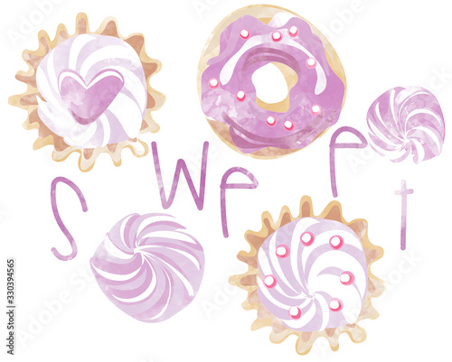 Watercolor Isolated Sweet Set