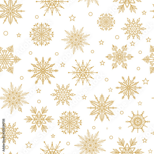 Vector seamless pattern with snowflakes.