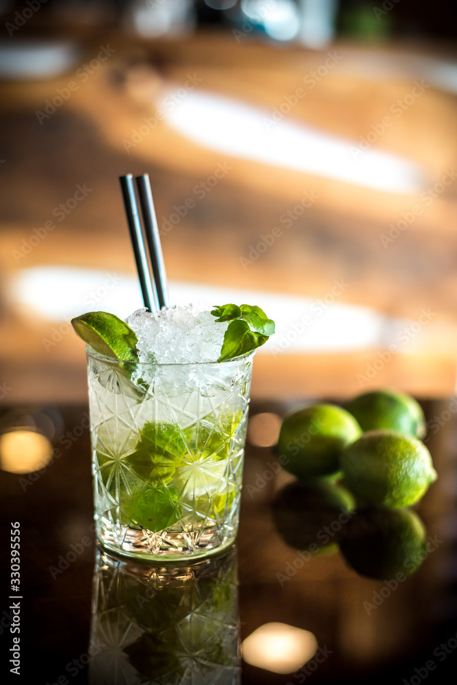 Ice cold mojito cocktail in glass Ice cold mojito cocktail in glass