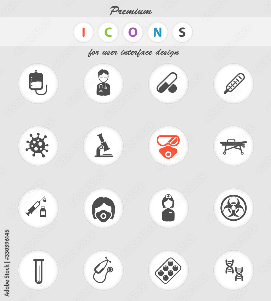 Naklejka premium Coronavirus COVID-19 icon set