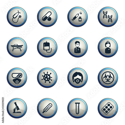 Coronavirus COVID-19 icon set