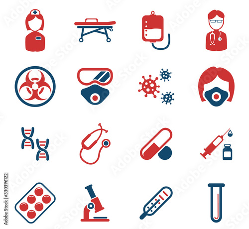 Coronavirus COVID-19 icon set