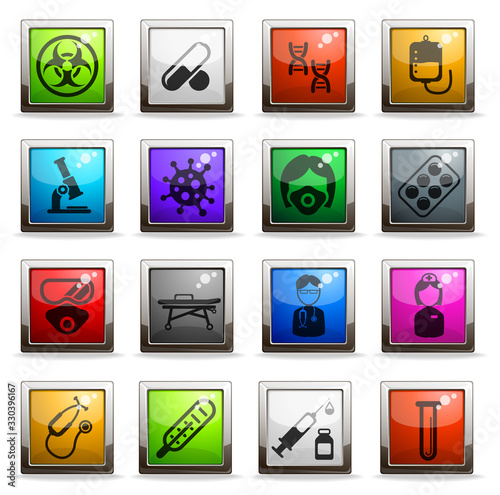 Coronavirus COVID-19 icon set