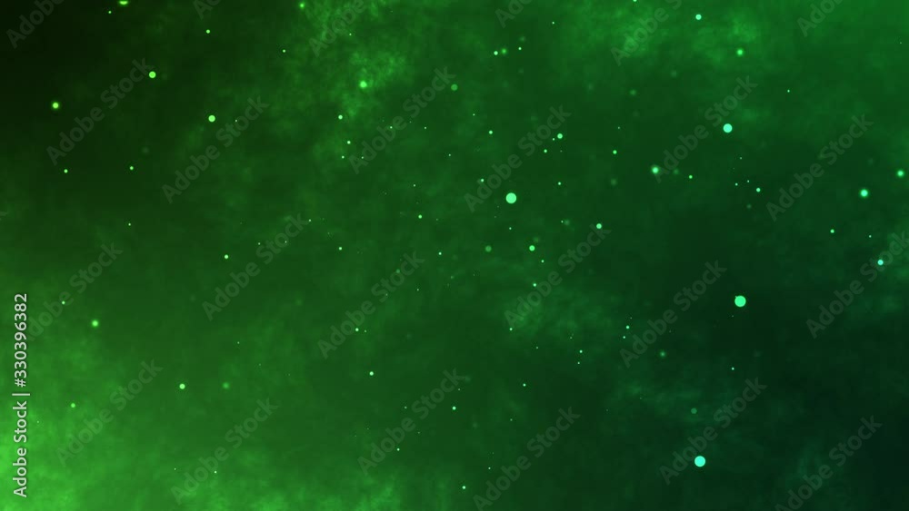 Toxic green background with chaotic flying particles