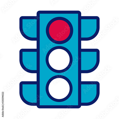 traffic light line and fill style icon