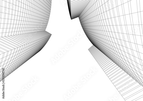  architecture 3d building, vector illustration